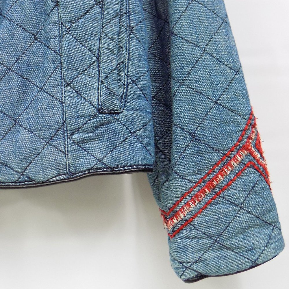 XXI Los Angeles Quilted Denim Open Front Jacket Size Small NWT - Picture 2 of 8